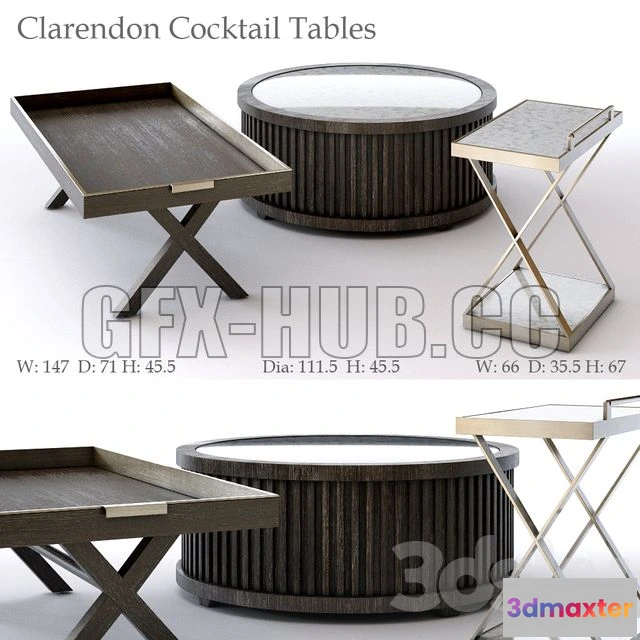 1198080 - FURNITURE 3D MODELS - Bernhardt Clarendon Cocktail Tables