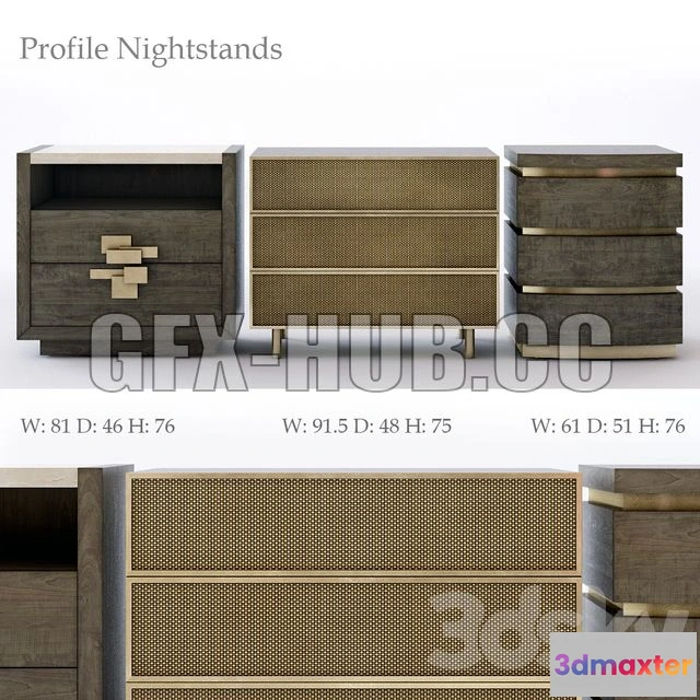 1198086 - FURNITURE 3D MODELS - Bernhardt Profile Nightstand
