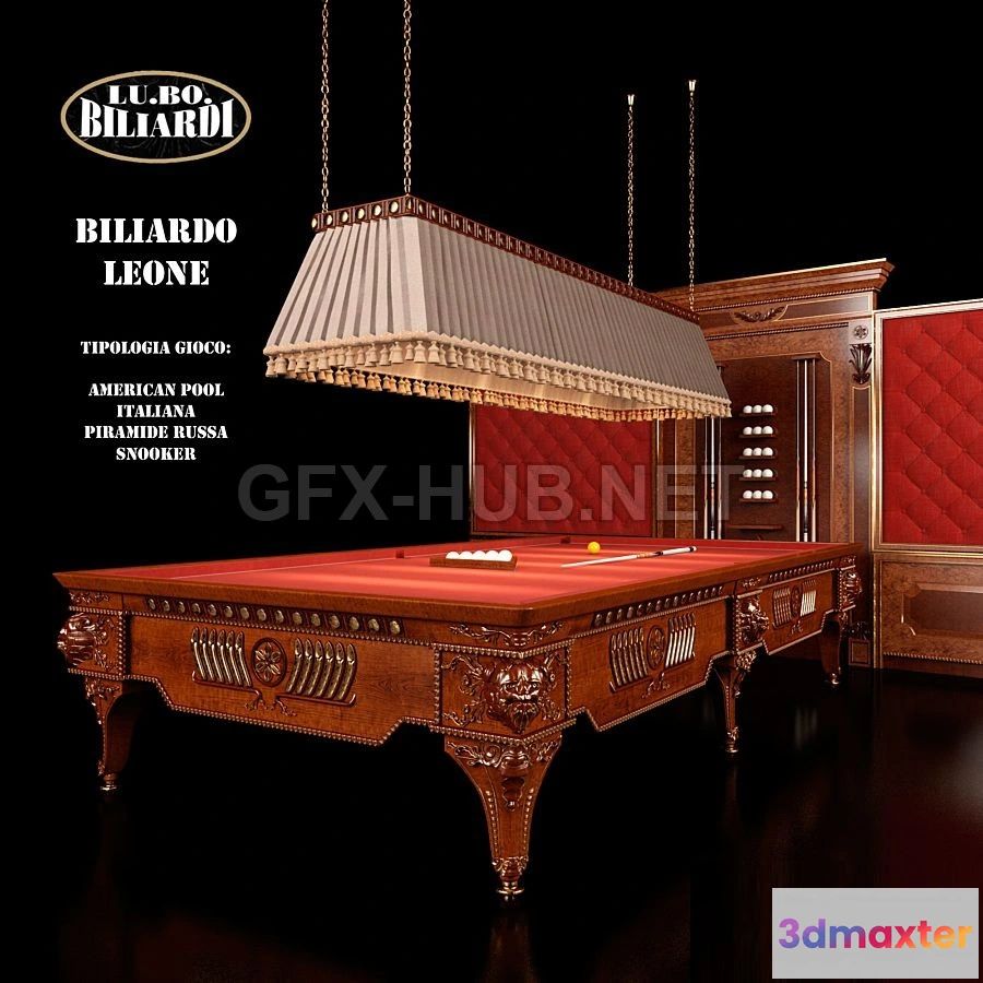 1198108 - FURNITURE 3D MODELS - BILIARDO LEONE