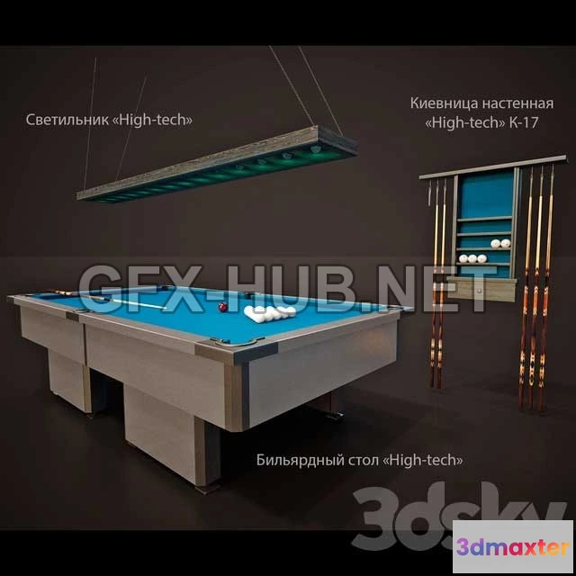 1198110 - FURNITURE 3D MODELS - Billiard collection of High-tech