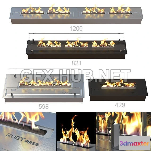 1198112 - FURNITURE 3D MODELS - Bio Fireplaces Ruby Fires