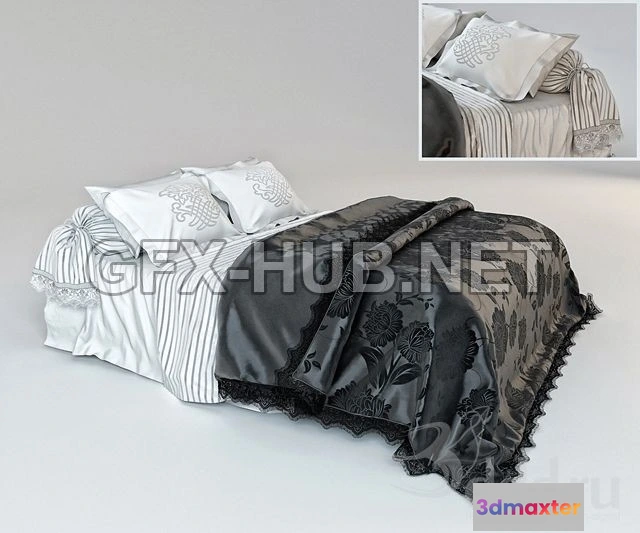 1198146 - FURNITURE 3D MODELS - Black bedspread