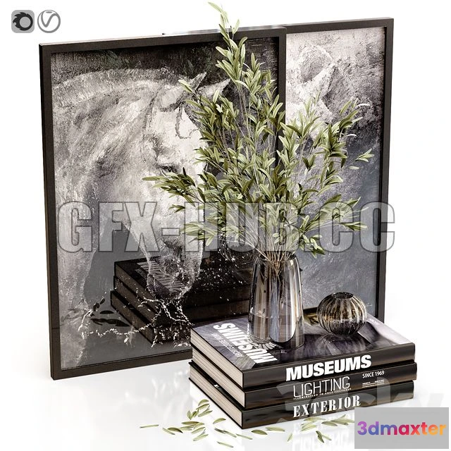 1198148 - FURNITURE 3D MODELS - Black Decor Set 22