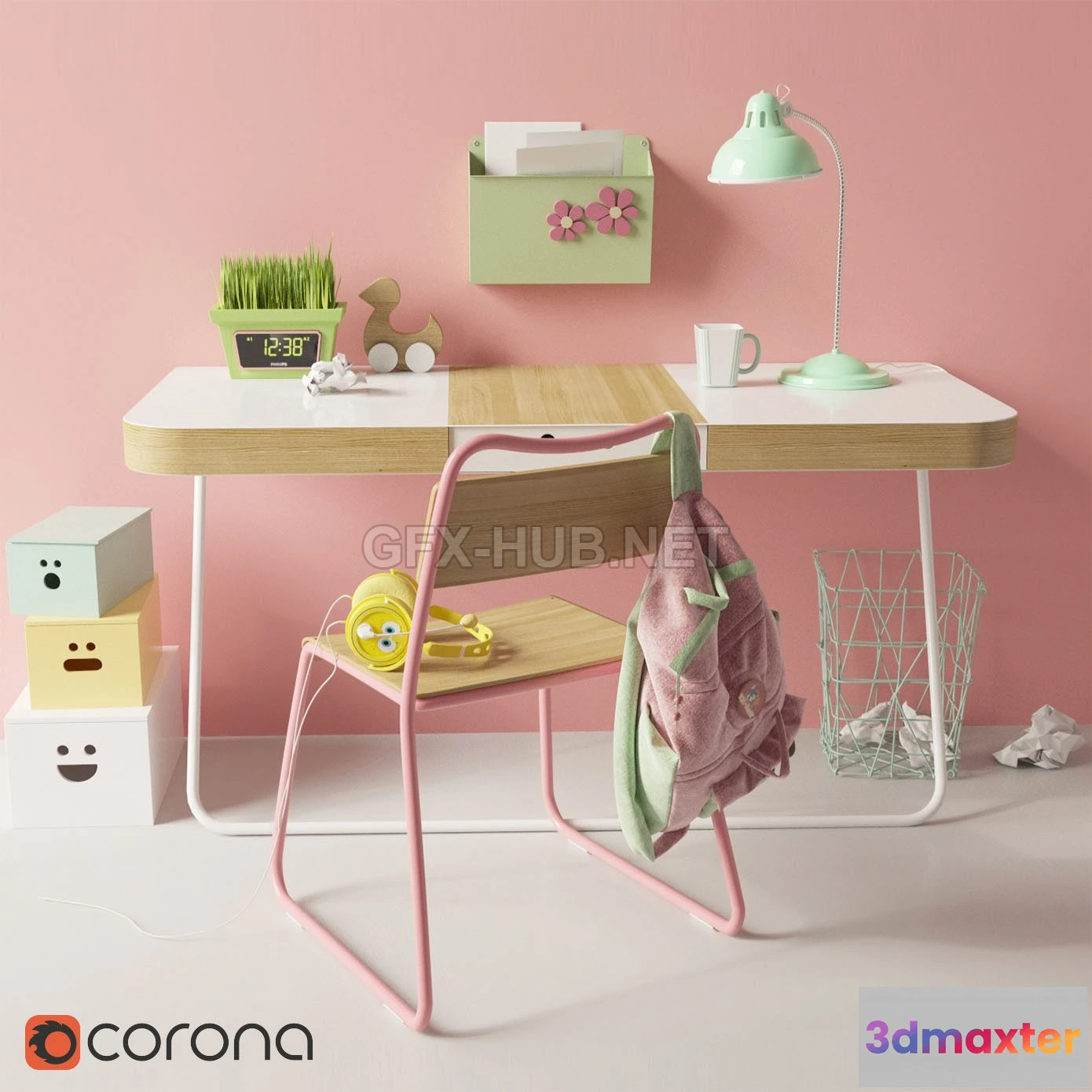 1198170 - FURNITURE 3D MODELS - Blocknot nabor in 01 children