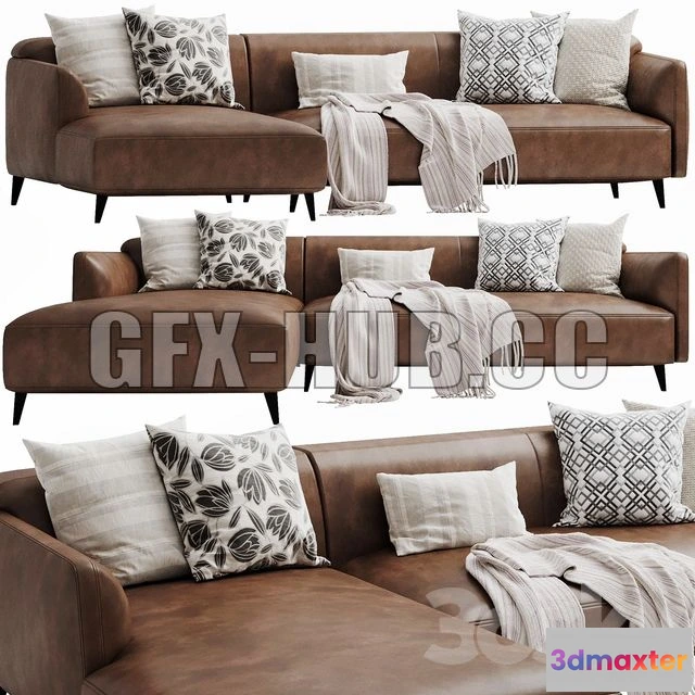 1198220 - FURNITURE 3D MODELS - Boconcept Nodena Chaise Lounge