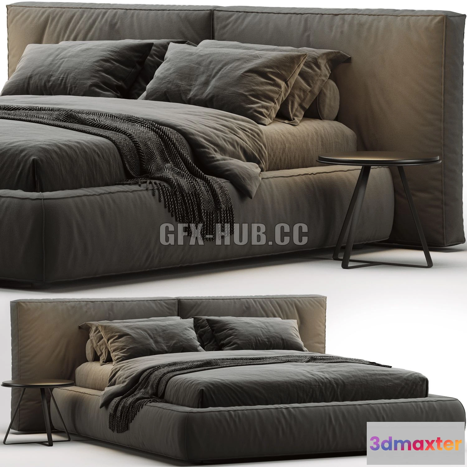 1198258 - FURNITURE 3D MODELS - Bonaldo Fluff Bed