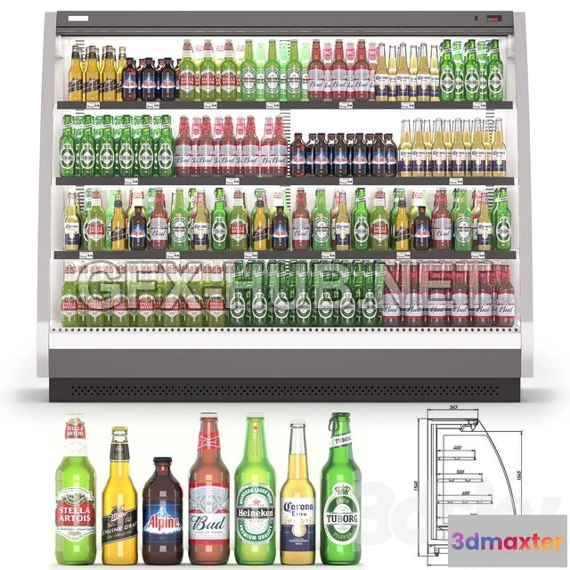 1198420 - FURNITURE 3D MODELS - Brandford Ikar with beer bottle