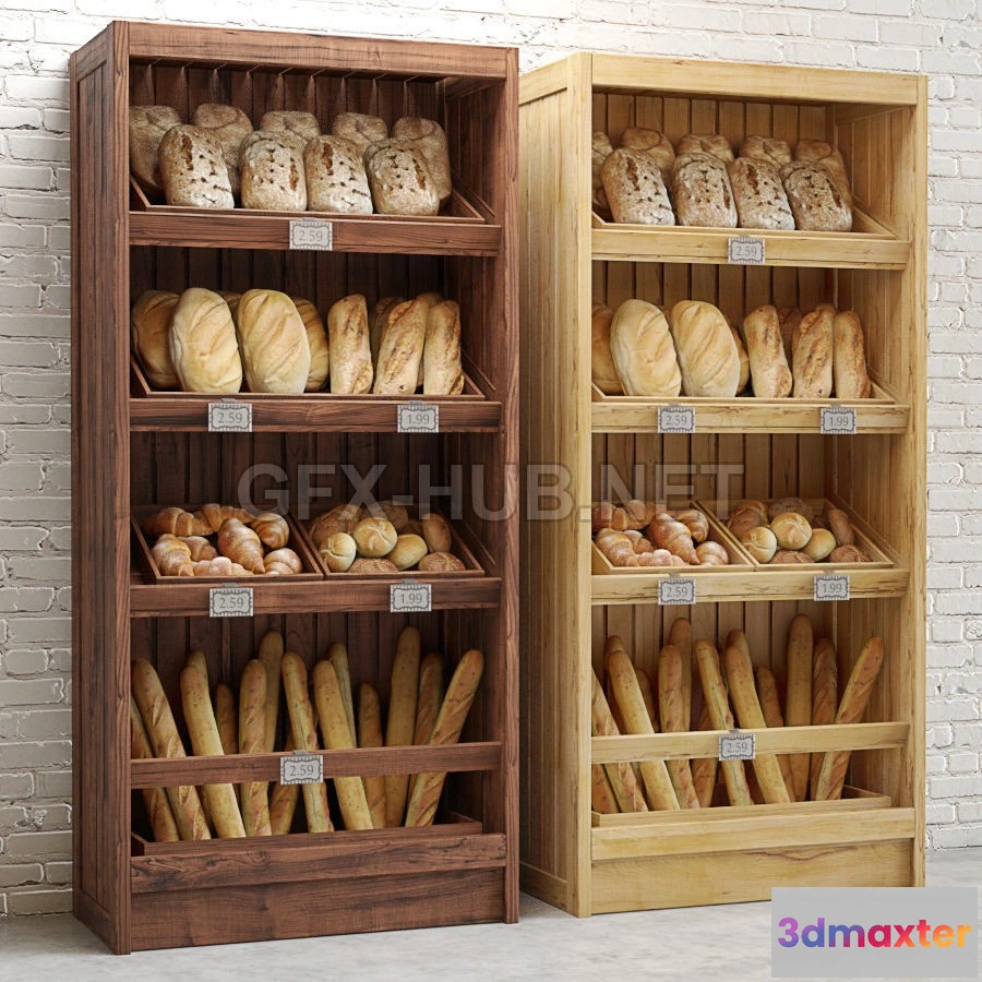 1198424 - FURNITURE 3D MODELS - Bread Shelves