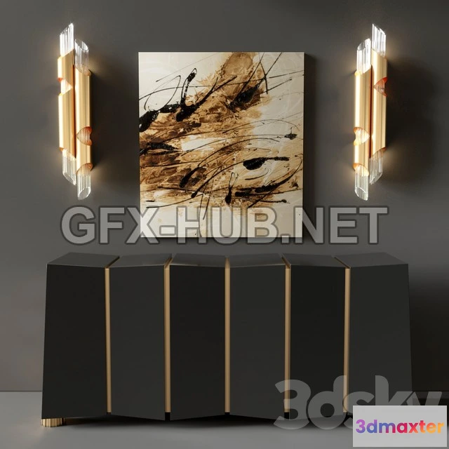 1198492 - FURNITURE 3D MODELS - Buffet SIDEBOARD LUXXU DARIAN