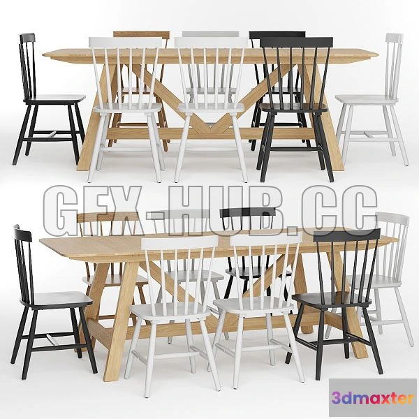 1198512 - FURNITURE 3D MODELS - Buondi Table and JIMI Chairs