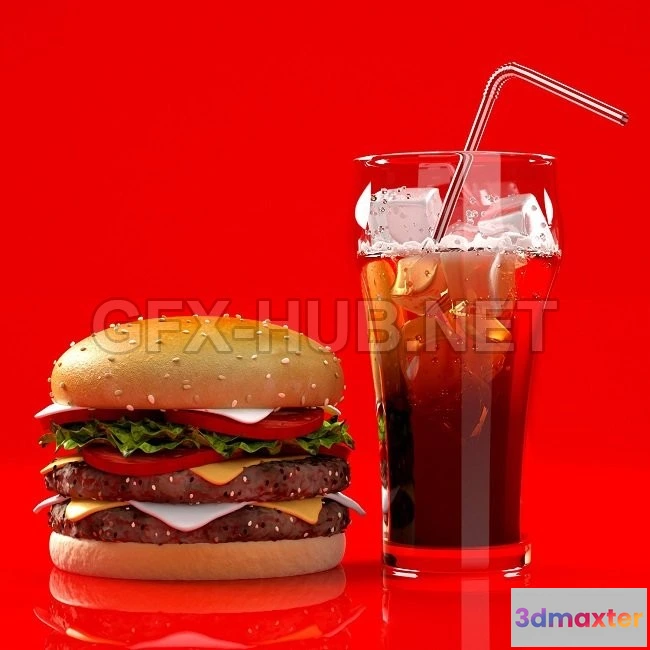 1198518 - FURNITURE 3D MODELS - BURGER with SOFT DINKS