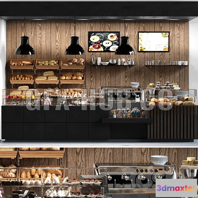 1198570 - FURNITURE 3D MODELS - Cafe with Pastries and Desserts