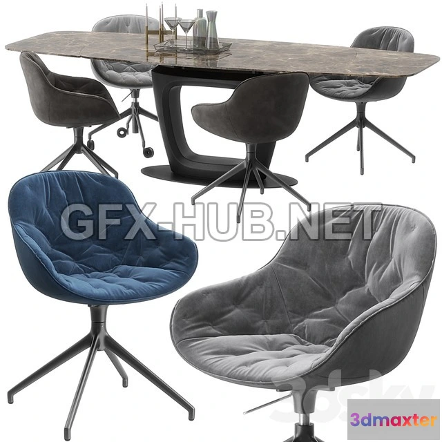 1198612 - FURNITURE 3D MODELS - Calligaris Orbital Table Set