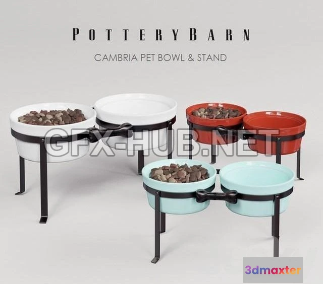 1198620 - FURNITURE 3D MODELS - Cambria Pet Bowl & Stand