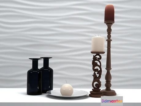 1198646 - FURNITURE 3D MODELS - Candle set 02