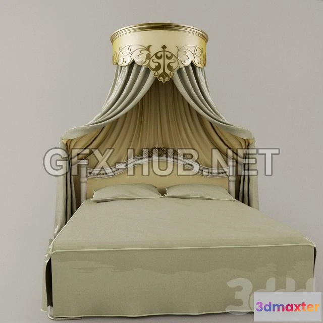 1198658 - FURNITURE 3D MODELS - Canopy bed classic style