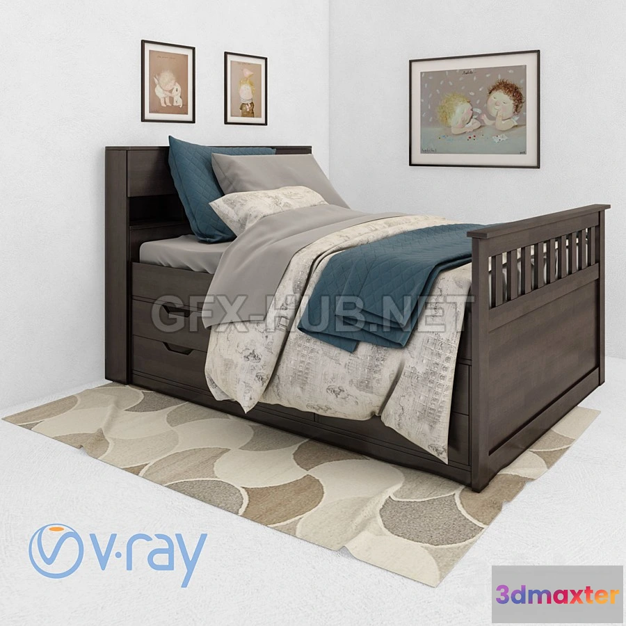 1198688 - FURNITURE 3D MODELS - Captain’s Bed