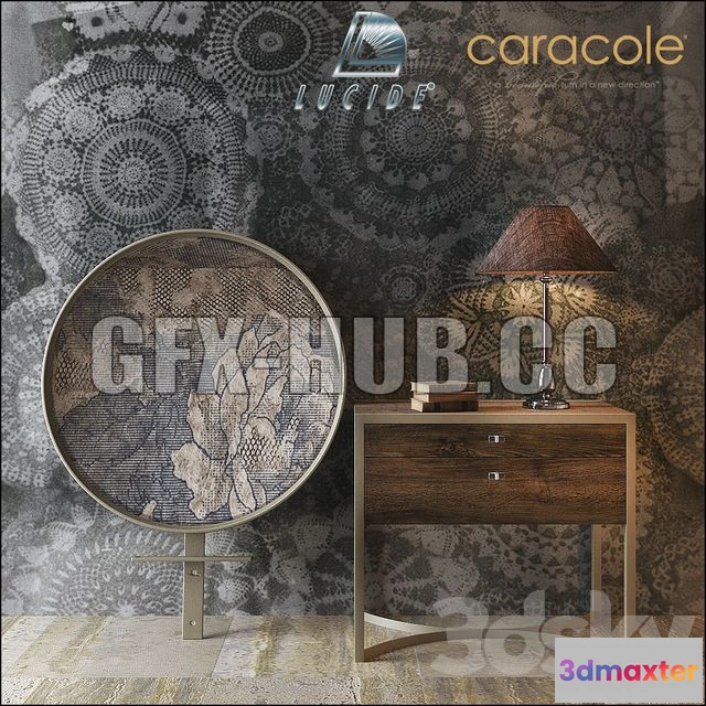 1198696 - FURNITURE 3D MODELS - CARACOLE Nightstand ATS-NITSTD-001