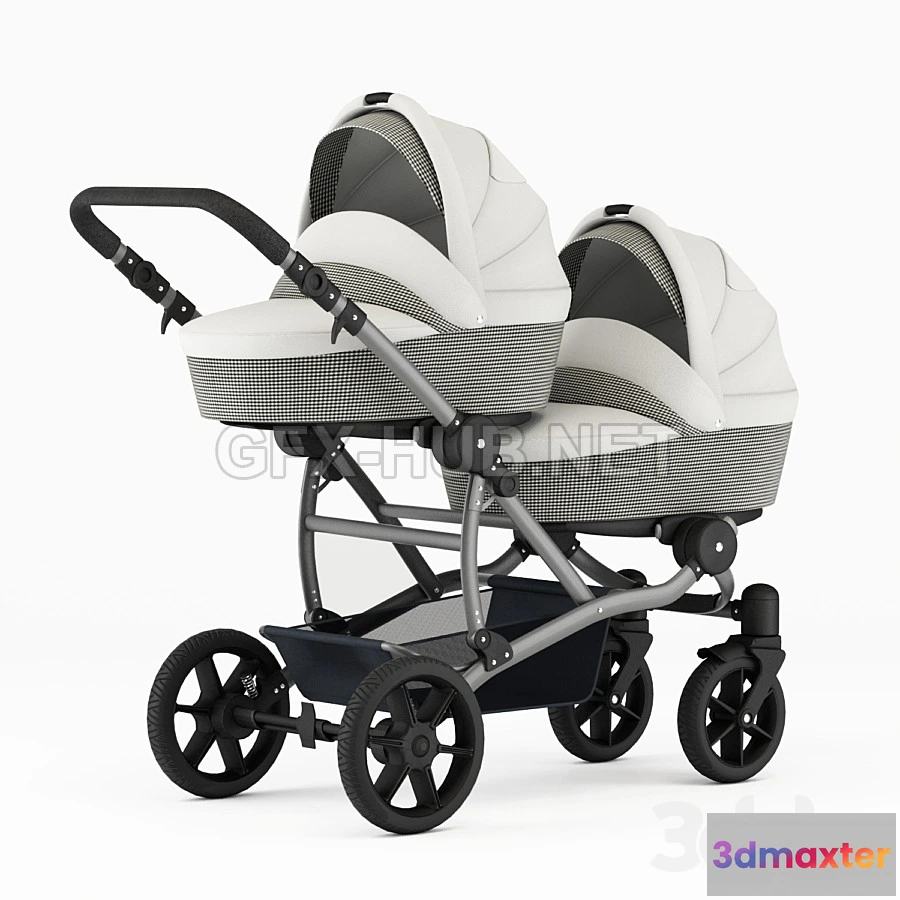 1198748 - FURNITURE 3D MODELS - Carriage for twins for newborns