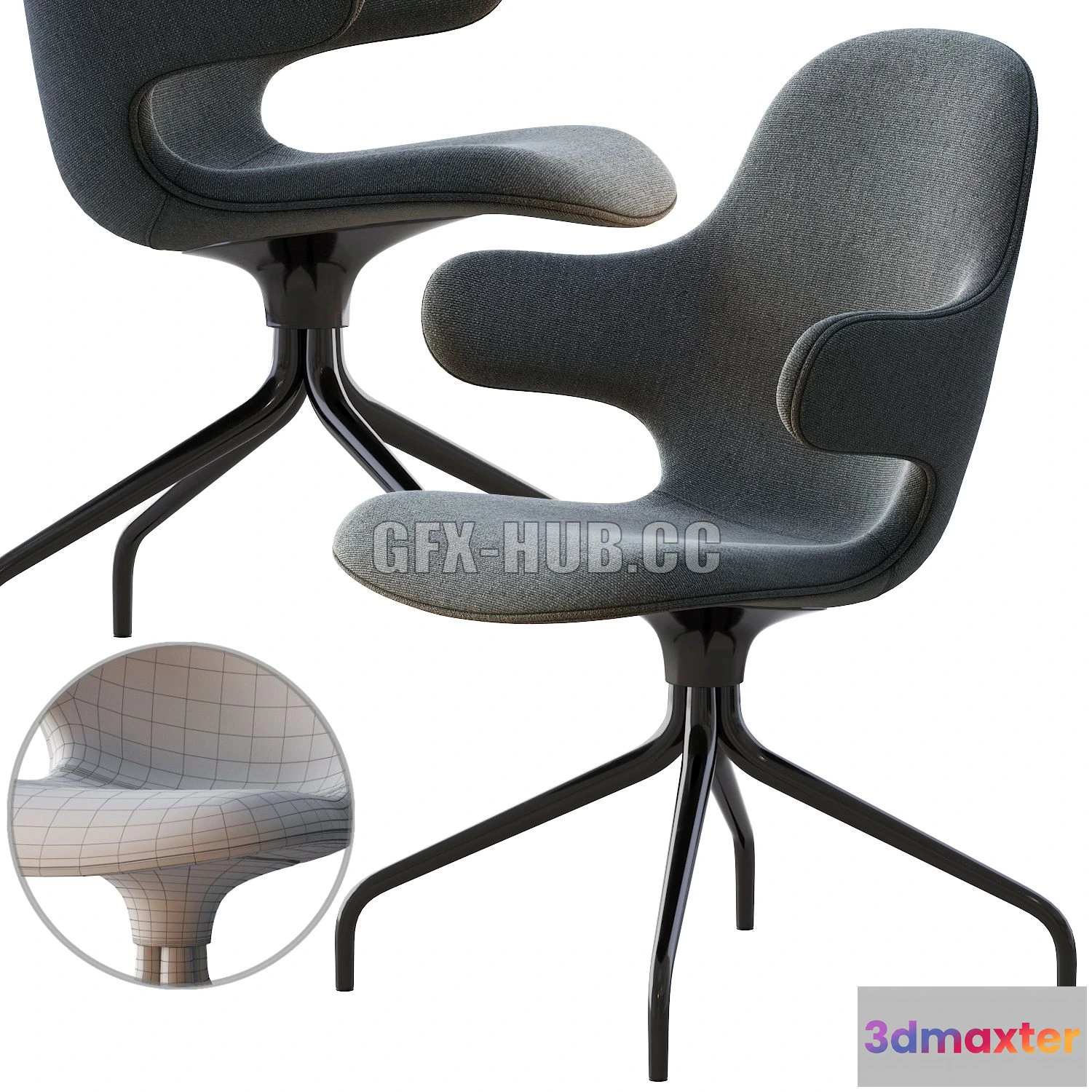 1198794 - FURNITURE 3D MODELS - Catch JH2 Polished Aluminum