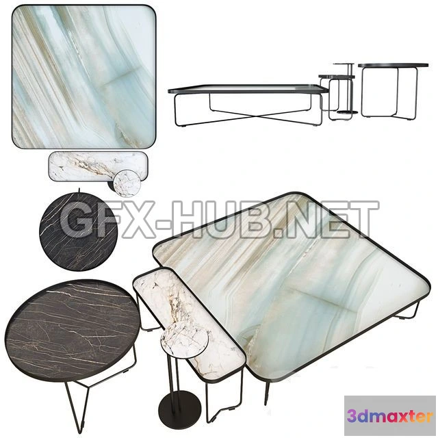 1198808 - FURNITURE 3D MODELS - Cattelan Italia Coffee Table Set 07