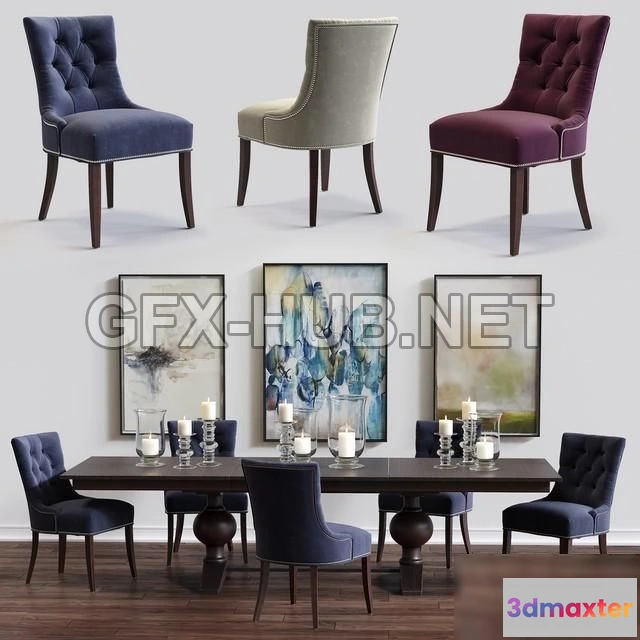 1198850 - FURNITURE 3D MODELS - Cecelia Armchair and Winnetka Table