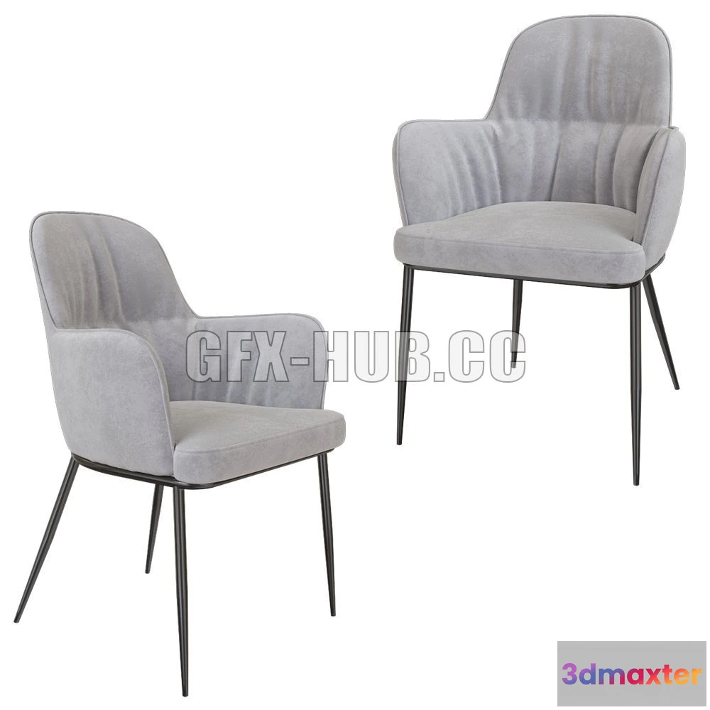 1198964 - FURNITURE 3D MODELS - Chair with armrests Barkley