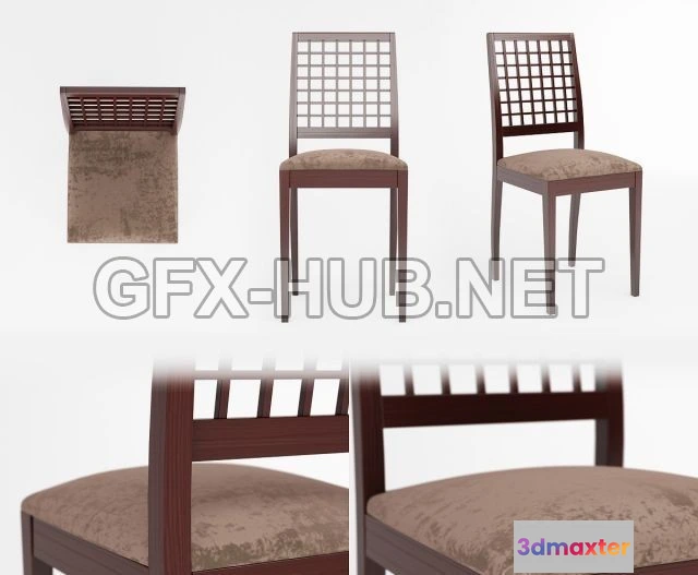 1198968 - FURNITURE 3D MODELS - Chair with wooden back