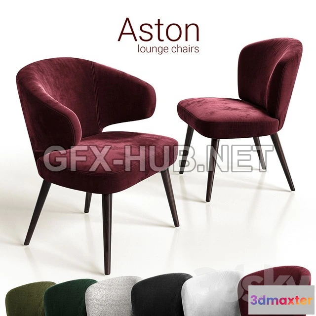 1198974 - FURNITURE 3D MODELS - Chairs lounge Minotti Aston