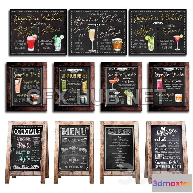 1198982 - FURNITURE 3D MODELS - Chalkboard for cafe 1