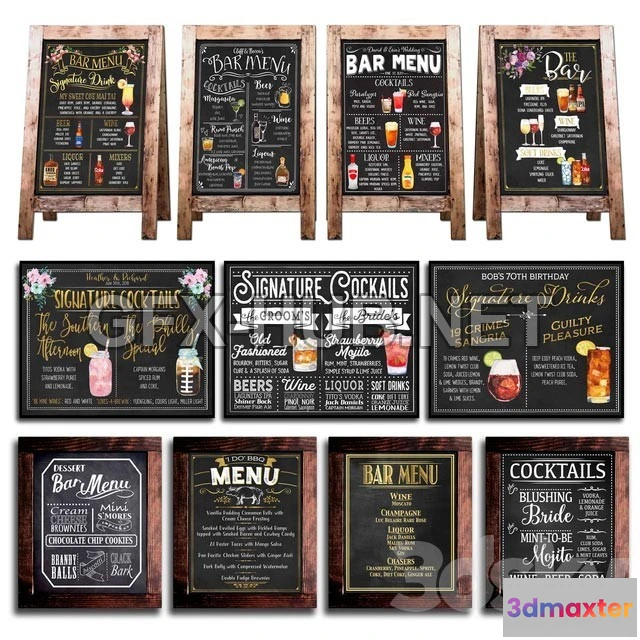1198984 - FURNITURE 3D MODELS - Chalkboard for cafe 2