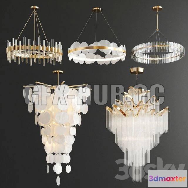 1198998 - FURNITURE 3D MODELS - Chandelier Collection 5 Type