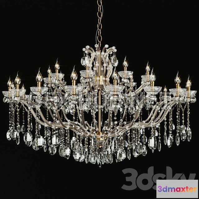 1199002 - FURNITURE 3D MODELS - Chandelier Crystal Lux Hollywood