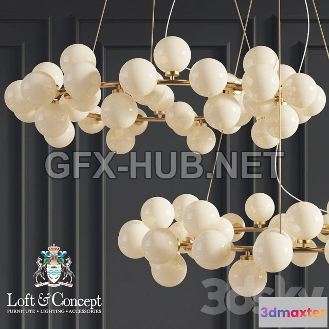 1199016 - FURNITURE 3D MODELS - Chandelier Inflora 45 plafonds by Atelier Aret