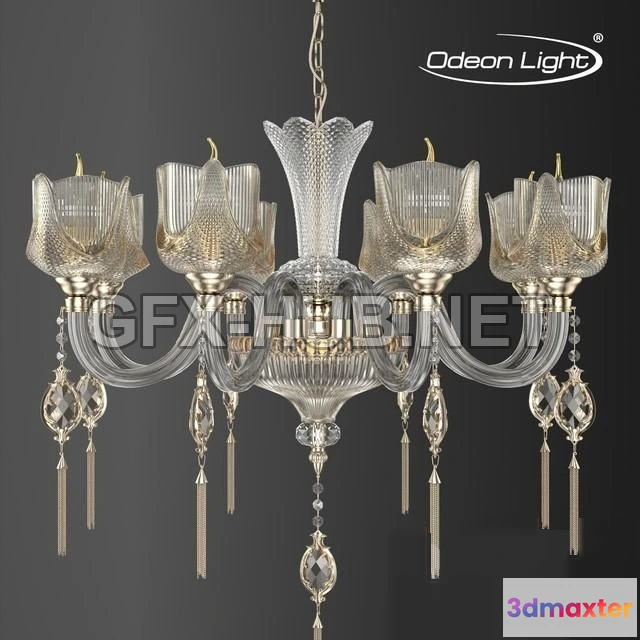 1199034 - FURNITURE 3D MODELS - Chandelier ODEON LIGHT 4002-8 CORSA