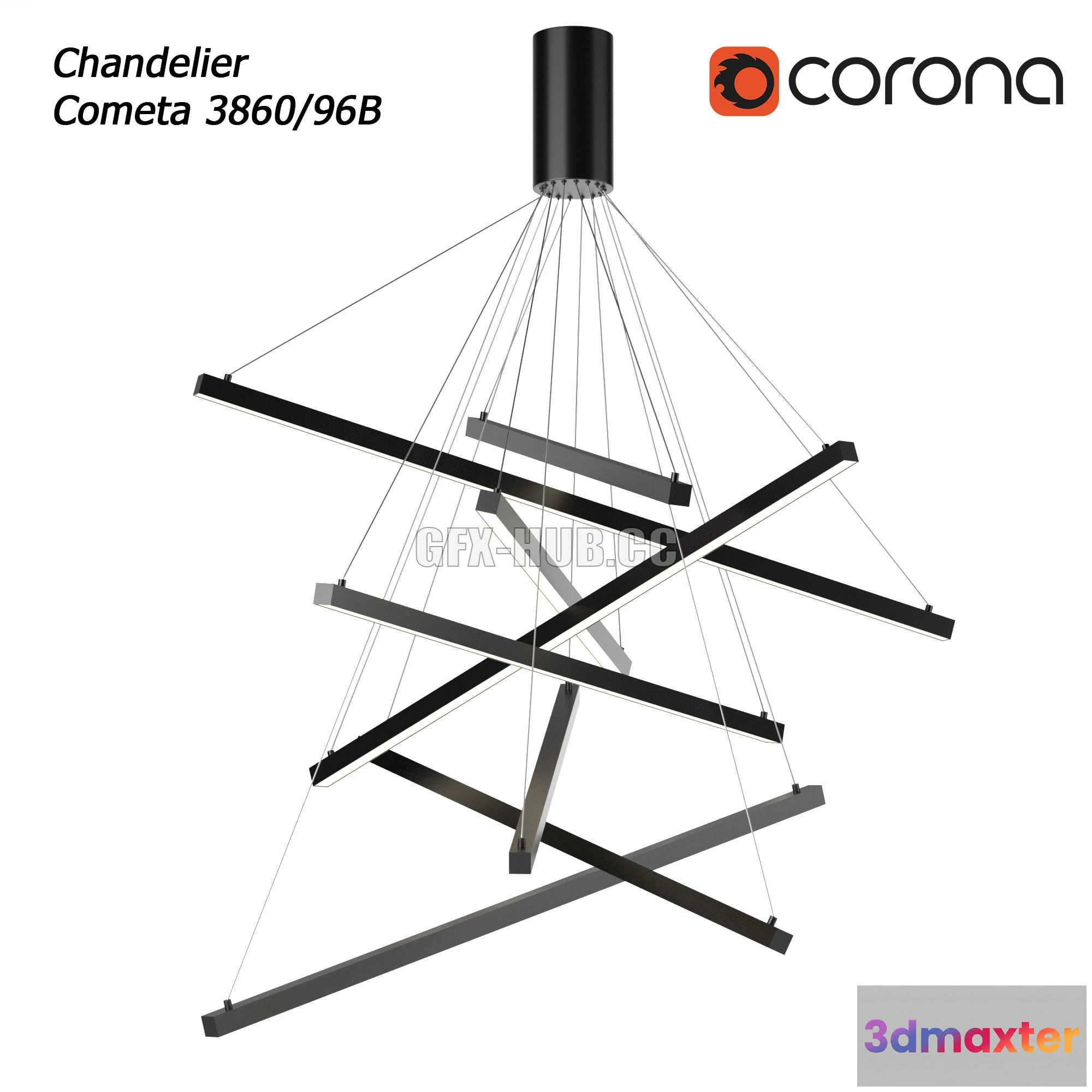 1199038 - FURNITURE 3D MODELS - Chandelier Odeon Light Cometa