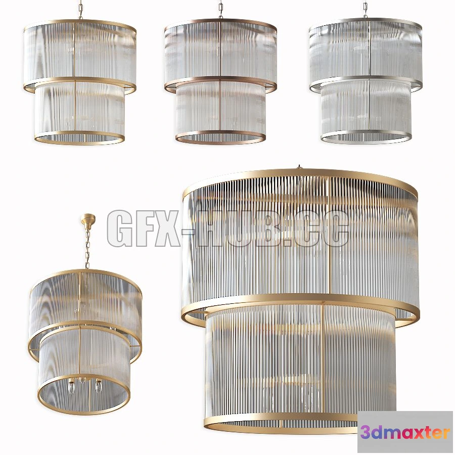 1199040 - FURNITURE 3D MODELS - Chandelier Pasadena by Eichholtz