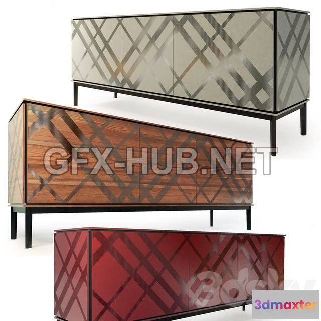 1199100 - FURNITURE 3D MODELS - Chest sideboard Tartan. Tonin Casa