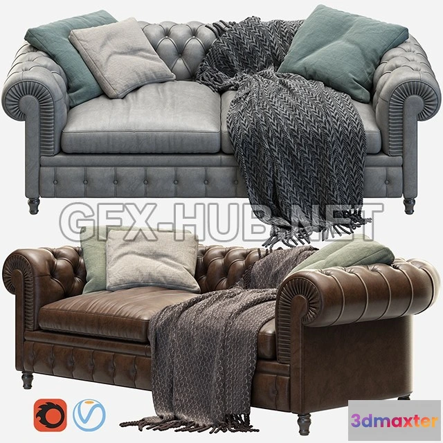 1199102 - FURNITURE 3D MODELS - Chester One Sofas