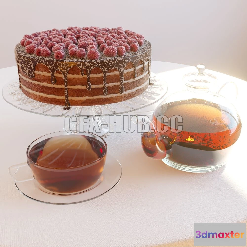 1199178 - FURNITURE 3D MODELS - Chokolate cake with tea