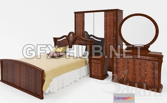 1199238 - FURNITURE 3D MODELS - Classic bedroom set