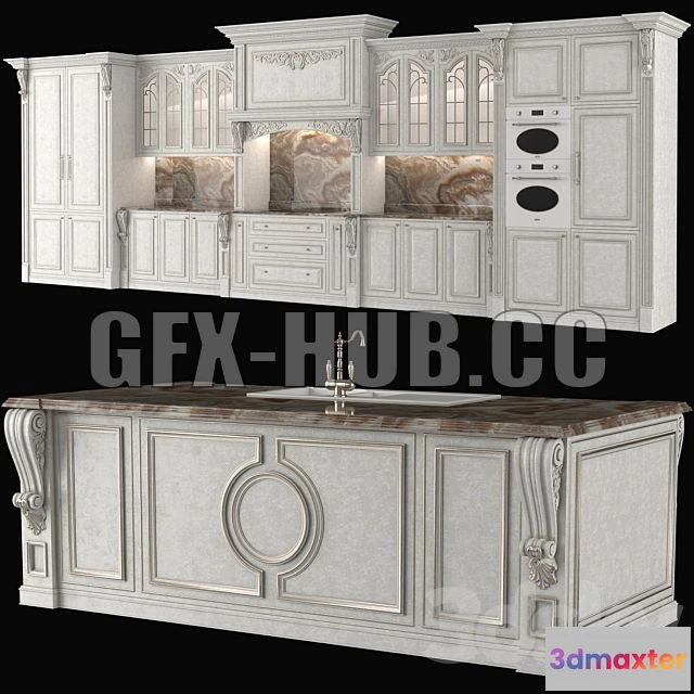 1199276 - FURNITURE 3D MODELS - classical kitchen 3.fbx