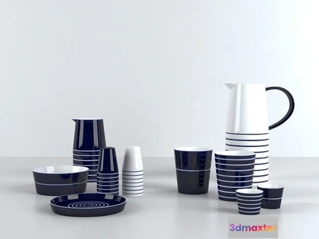 1199310 - FURNITURE 3D MODELS - Cobalt Dinnerware