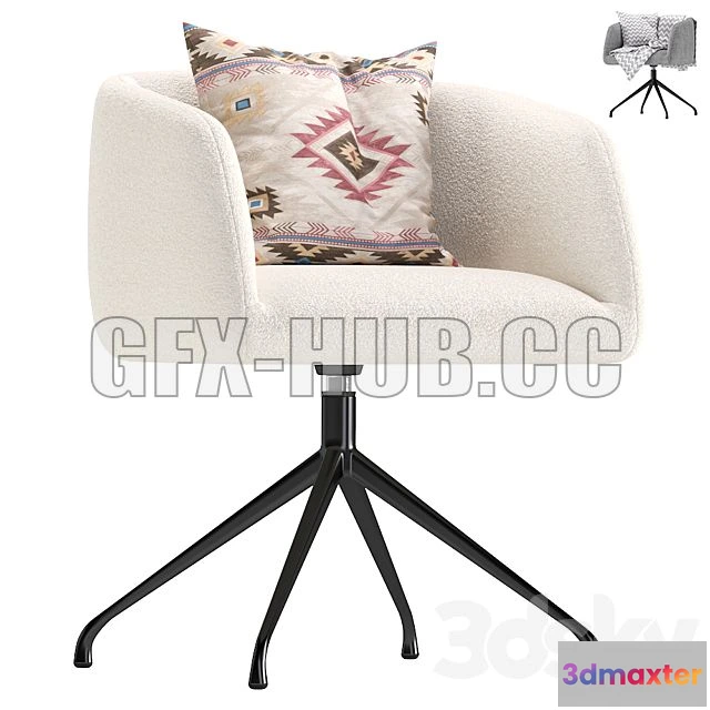 1199322 - FURNITURE 3D MODELS - Coco Republic Jackson Desk Chair