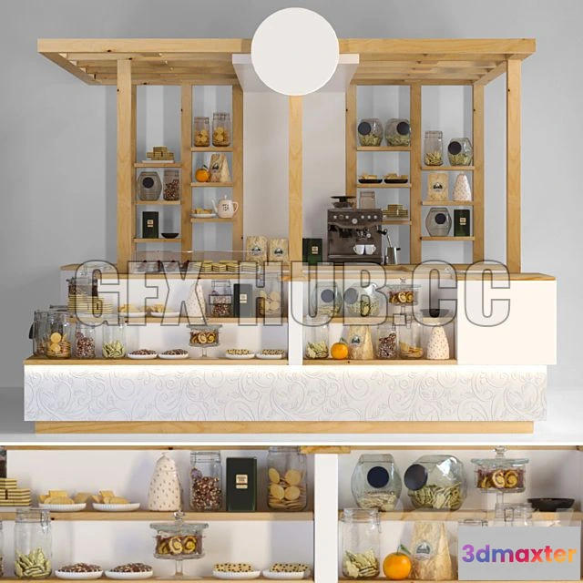 1199336 - FURNITURE 3D MODELS - Coffee Point Design in a Supermarket