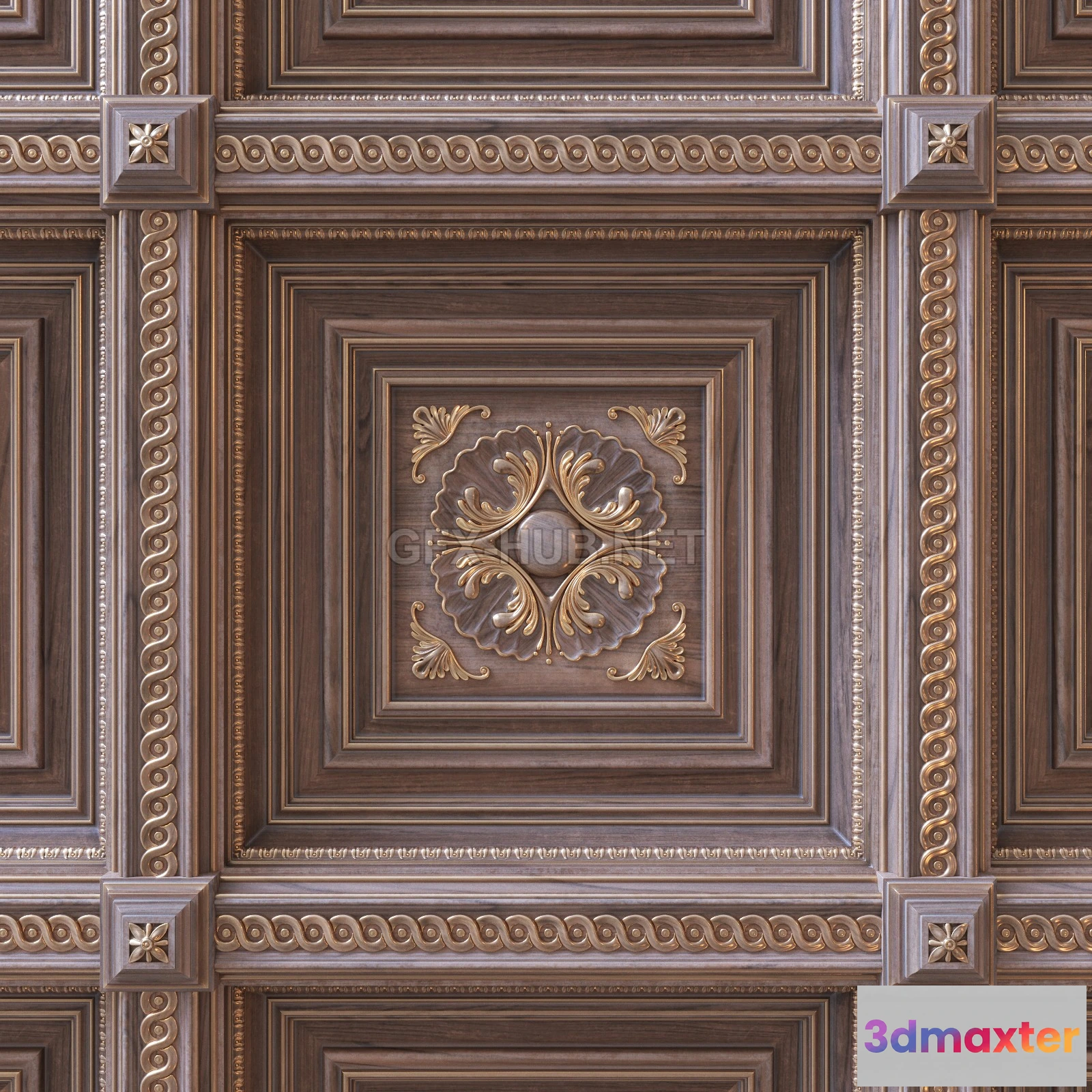 1199370 - FURNITURE 3D MODELS - Coffered ceiling 1