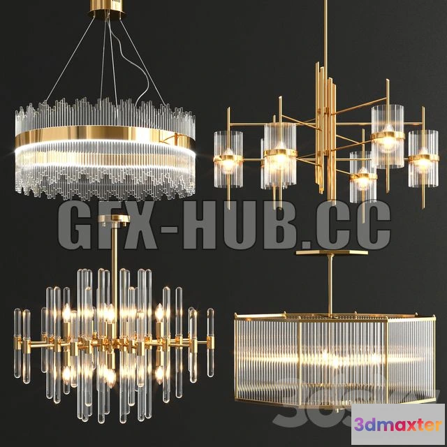 1199400 - FURNITURE 3D MODELS - Collection of Modern Chandeliers