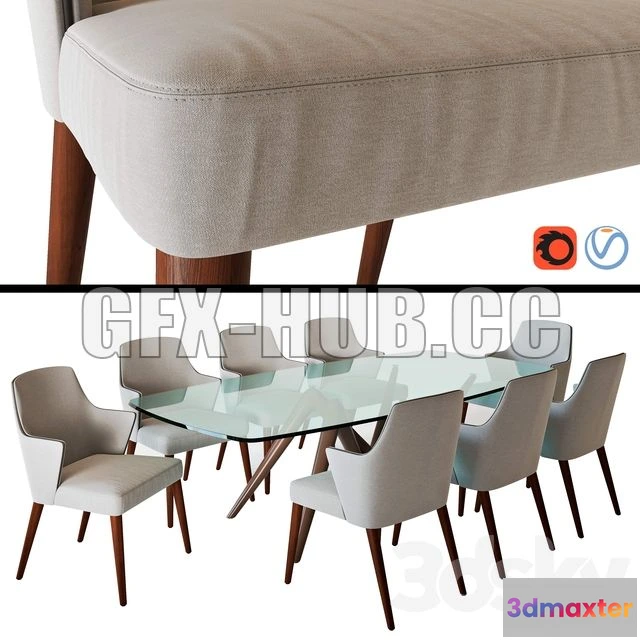1199430 - FURNITURE 3D MODELS - Compar Chair Jolly and Table Esse
