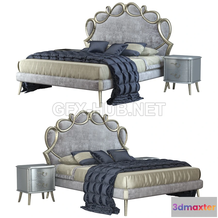 1199494 - FURNITURE 3D MODELS - CorteZari Letti Matrimoniali PAPILLON