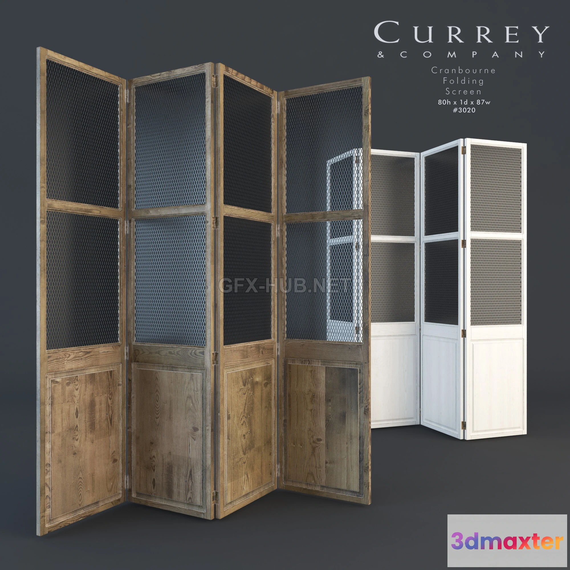 1199528 - FURNITURE 3D MODELS - Cranbourne Folding Screen